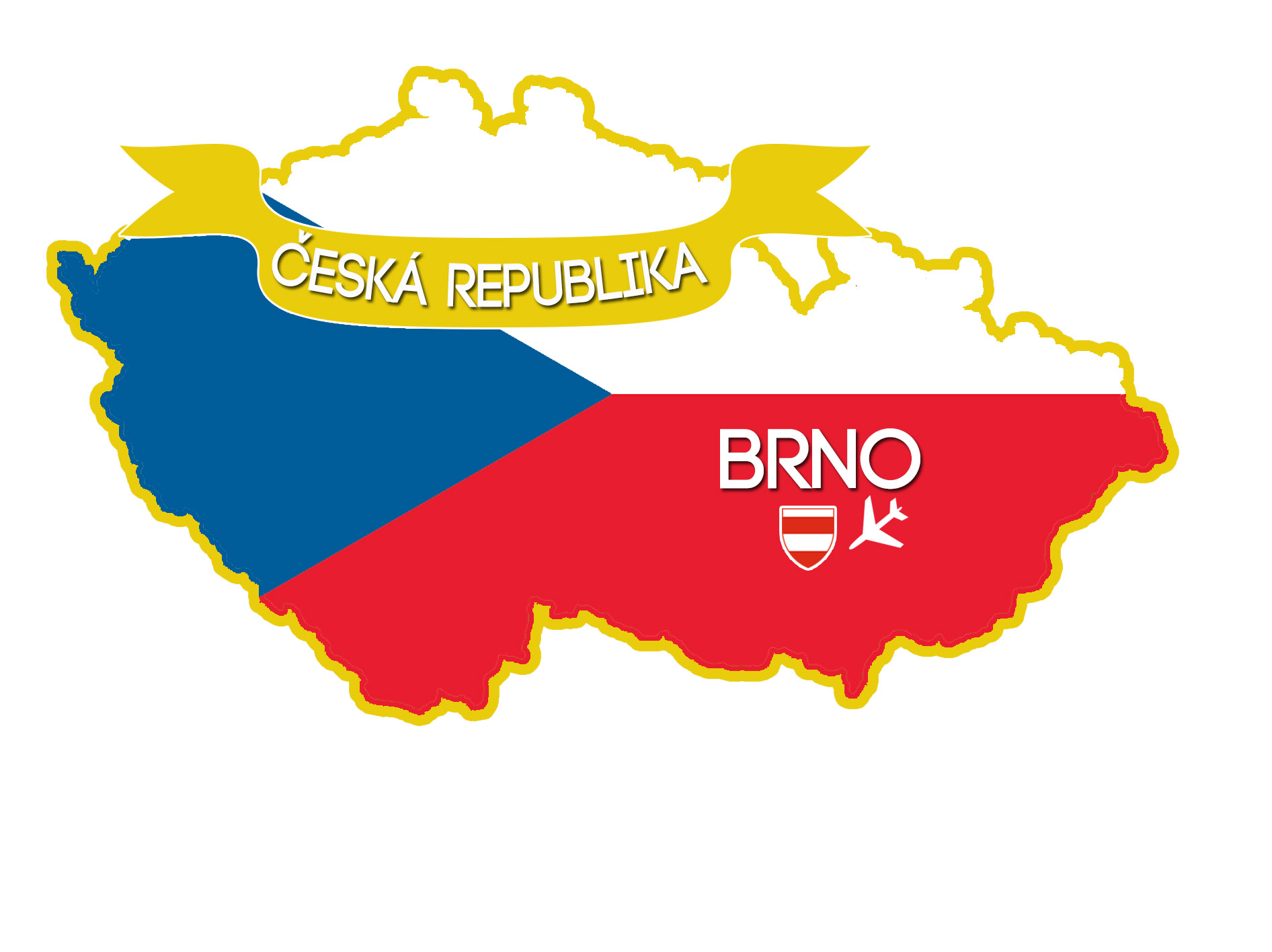 Samolepka Brno na mapě