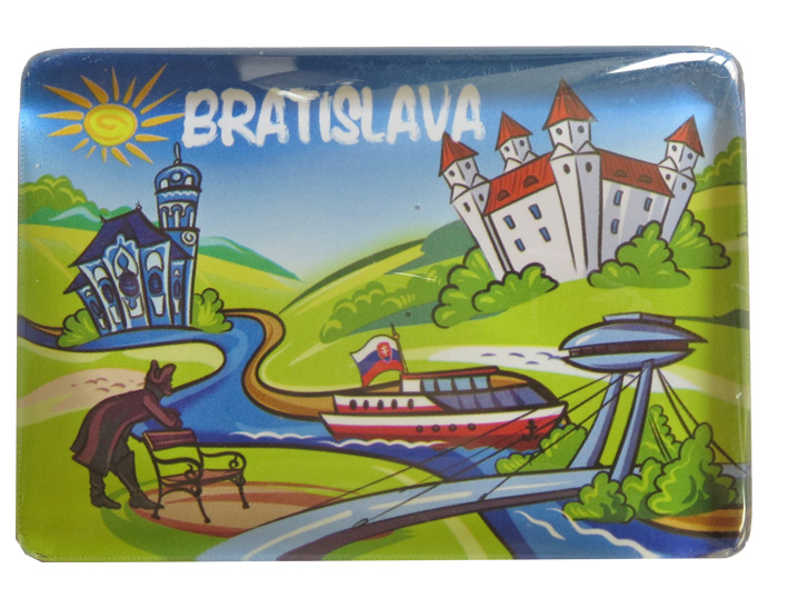 Sklenená magnetka Bratislava