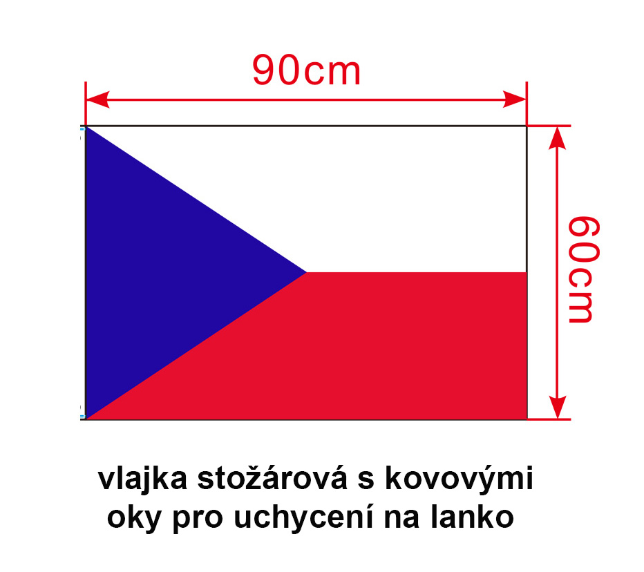 Vlajka 90x60 cm na stožár