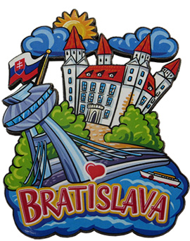 Drevená magnetka Bratislava