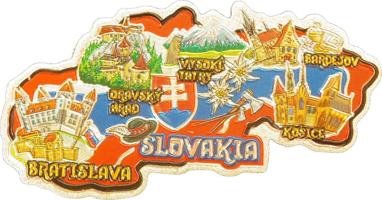Metal Magnet Slovakia-mapa