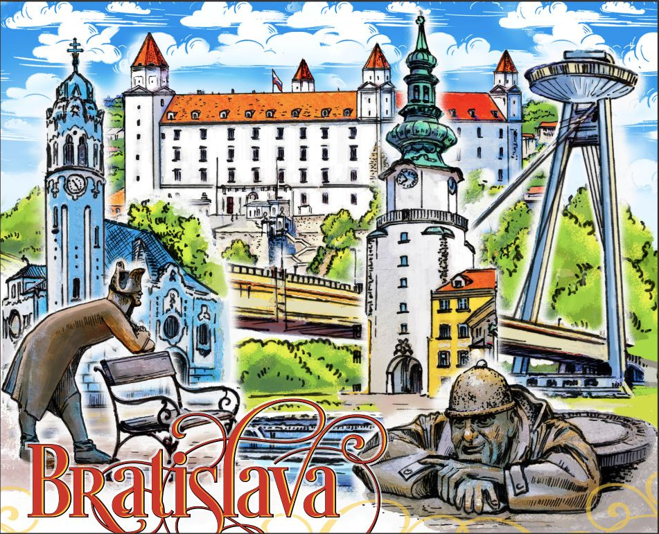Drevená magnetka Bratislava □ 