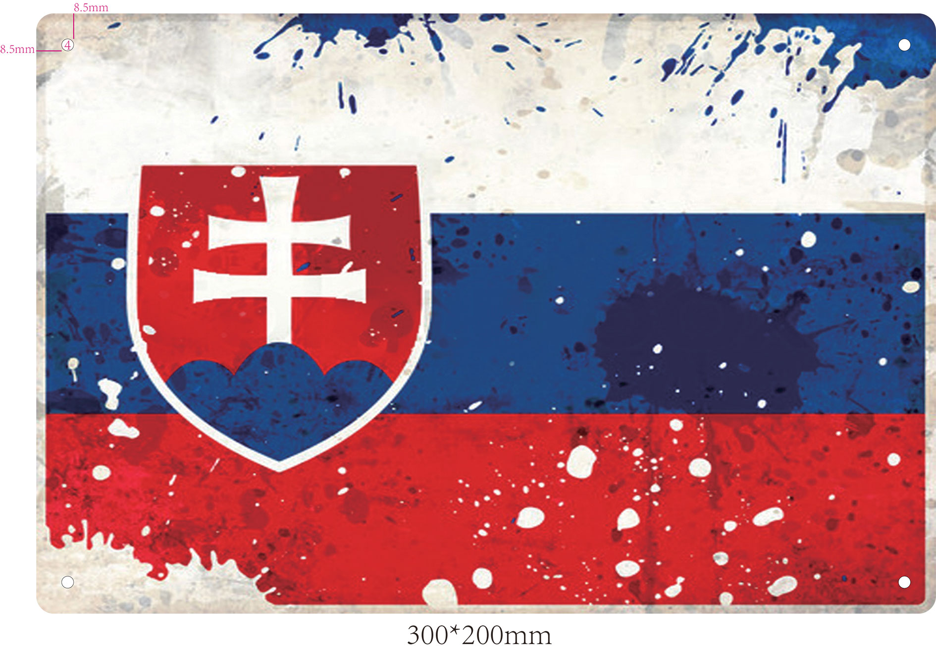 Plech.ceduľka slovenská vlajka