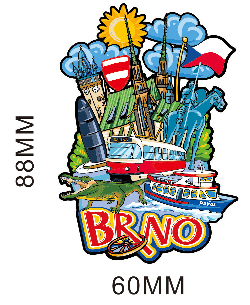 Dřevěný magnet BRNO