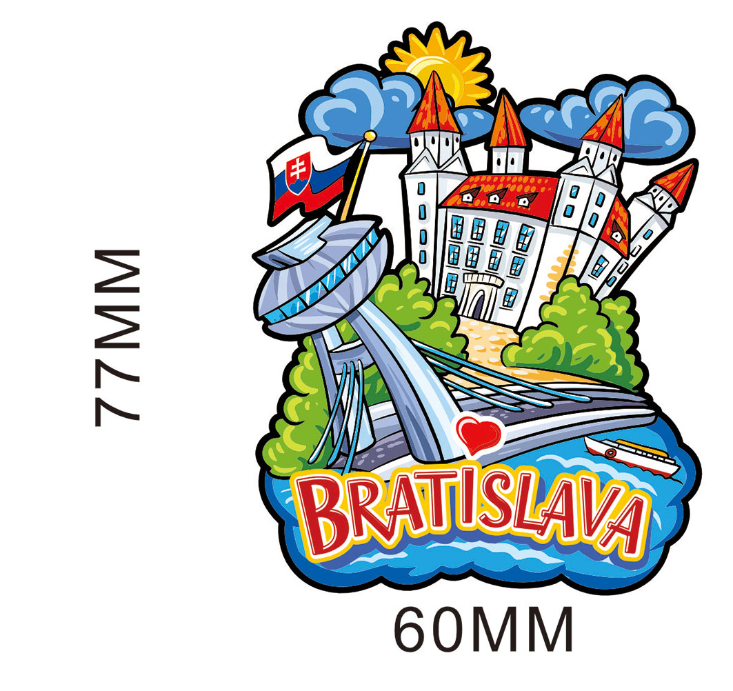 Drevená magnetka Bratislava