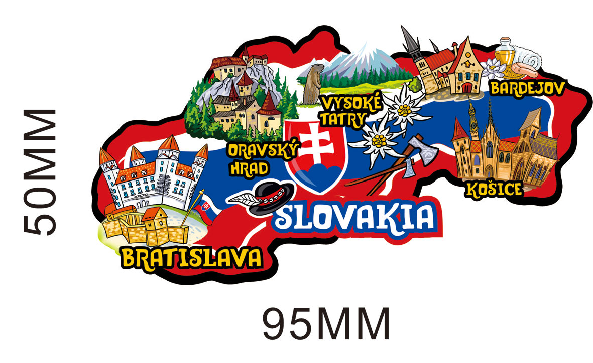 Drevená magnetka SK mapka