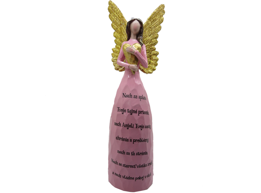 Anjel pink+golden wings
