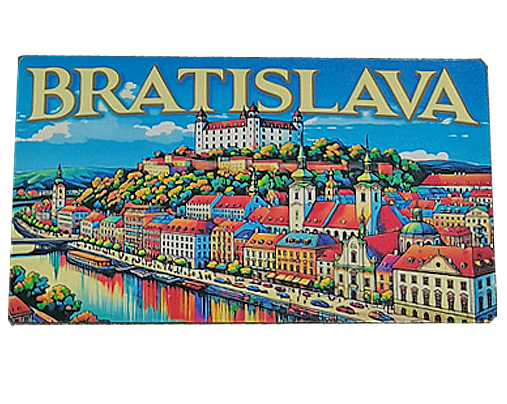 Drevená magnetka Bratislava