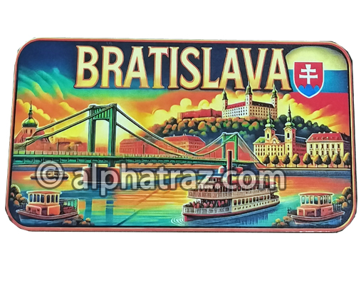 Drevená magnetka Bratislava