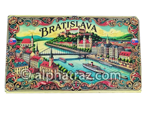 Drevená magnetka Bratislava