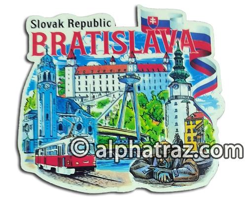 Drevená magnetka Bratislava