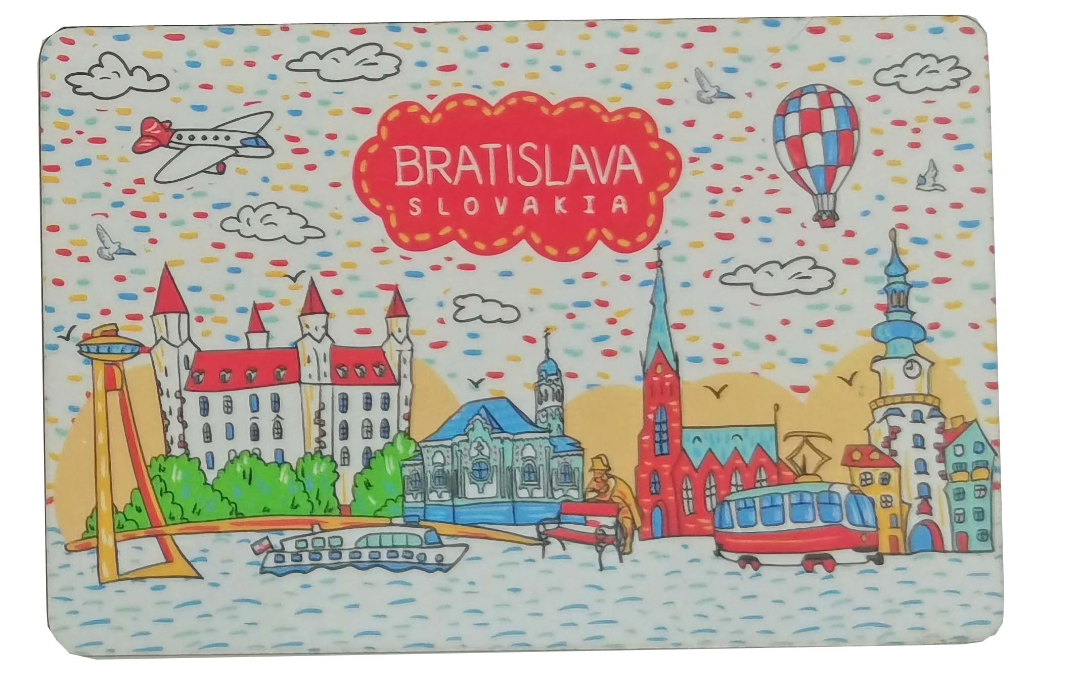 Dřevěný magnet Bratislava