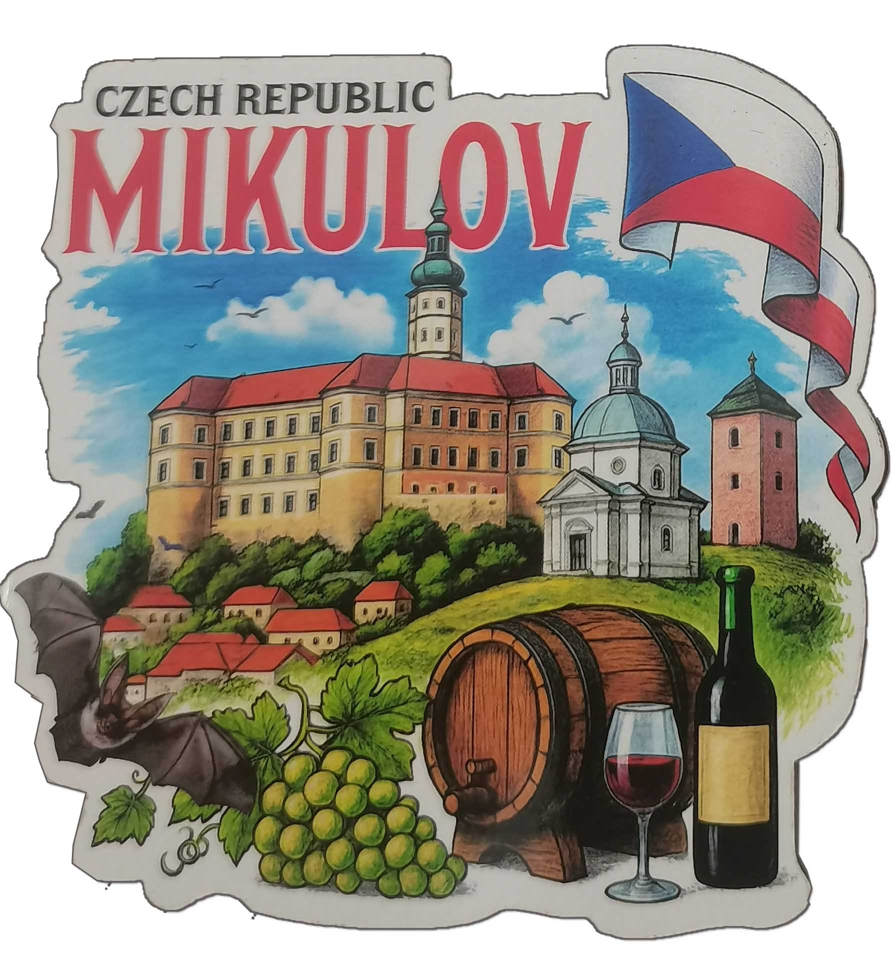 Dřevěný magnet MIKULOV komplex